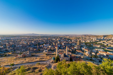 A view from the historical city town of Nevsehir. photo taken from old castle