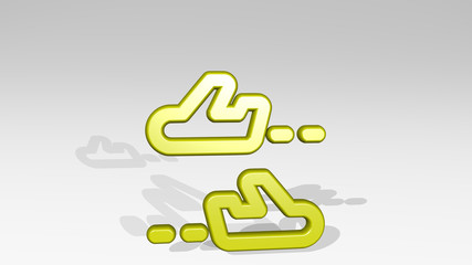 PLANE TRIP RETURN 3D icon casting shadow, 3D illustration for airplane and aircraft