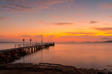 Obraz premium sunset at the pier