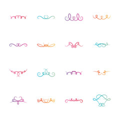 Fototapeta premium swirls dividers icon set, flat style