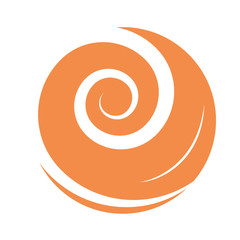 abstract swirl orange color flat icon design