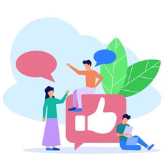 Illustration vector graphic cartoon character of business social media