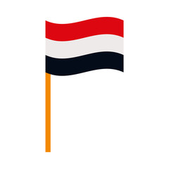 flag of egypt icon, flat style