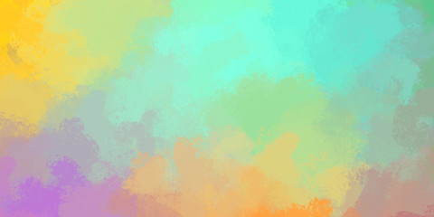 Vibrant paint pattern backdrop. 2D illustration of colorful brush strokes. Decorative texture painting. Painted background.