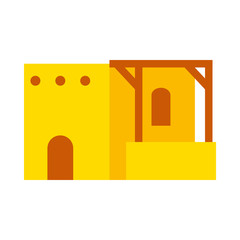 Fototapeta premium egyptian house icon, flat style