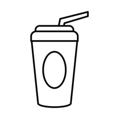 soft drink cup icon, flat style