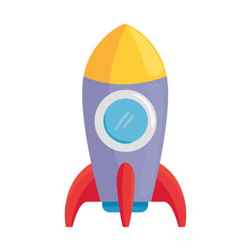 child toy rocket on white background vector illustration design