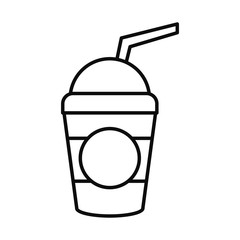 cold cup icon, line style
