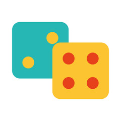 gambling dices icon, flat style