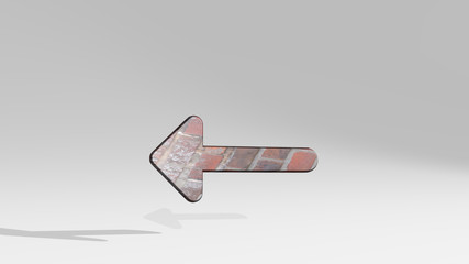 KEYBOARD ARROW LEFT 3D icon standing on the floor, 3D illustration for computer and business