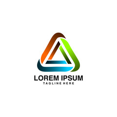 Triangle With Gradient Color Logo Vector Illustration Icon