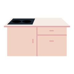 kitchen stove with drawers, on white background vector illustration design
