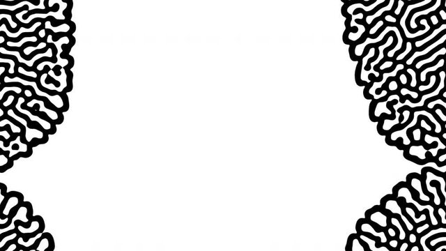 Reaction diffusion organic growing pattern. Cell division. Turing system science background.