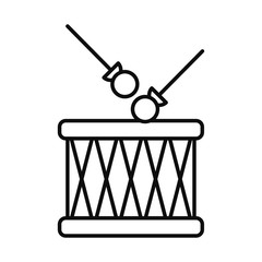 drum and sticks icon, line style