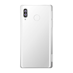 back view, realistic smartphone mockup of white color, in white background vector illustration design