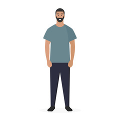 Fototapeta premium Hombre. Persona de género masculino. Cuerpo humano entero. Ilustración vectorial estilo pano
