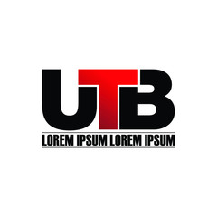 Letter UTB simple logo design vector