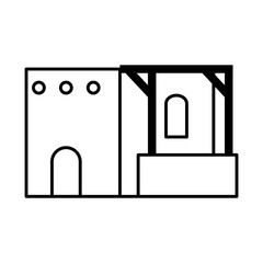 egyptian house icon, line style