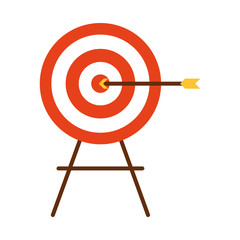 target and bow icon, flat style
