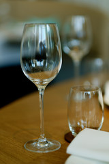 empty glass water on the table
