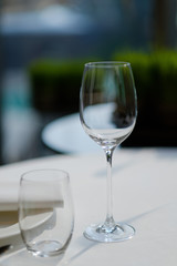 empty glass water on the table
