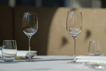 empty glass water on the table
