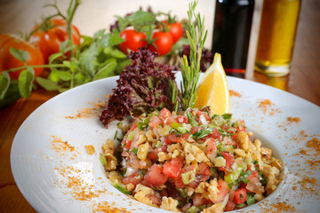 gavurdağı salad called turkish salad with walnut
