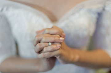 Fototapeta na wymiar wedding ring close up hand 