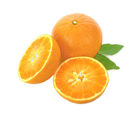 fresh orange isolated on white background