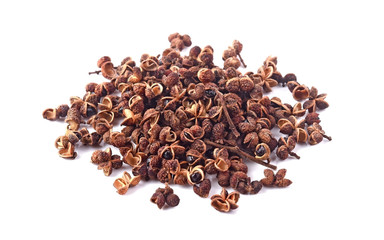 Dried sichuan pepper isolated on a white background