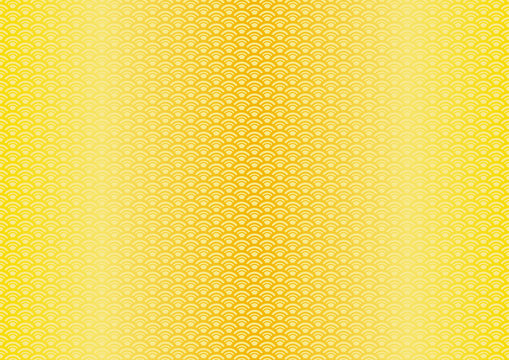 金色の小さめ和柄のパターン青海波の金屏風的な背景素材stock Illustration Adobe Stock