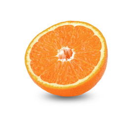 sliced orange isolated on the white background