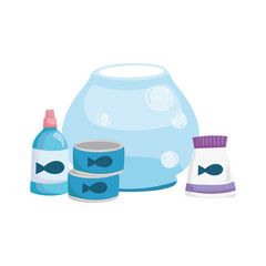 pet shop, glass bowl medicine bottle pack food animal domestic cartoon