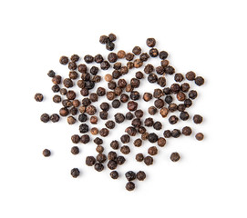 Black pepper isolated on white background.