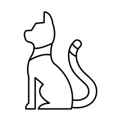 egyptian cat icon, line style