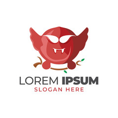 vector illustration of a monster with red wings