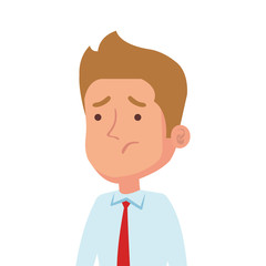 picture businessman worried, on white background vector illustration design
