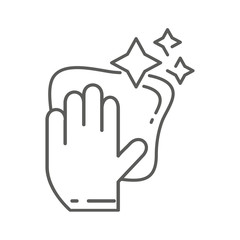 Disinfection and washing icon with gloves