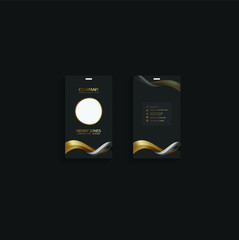 Elegant And Modern Black, White, Gold, Business Id Card Editable Template Vector