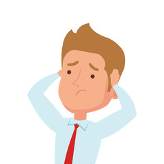 picture businessman worried, in white background vector illustration design