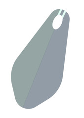 Flat vector illustration of a sinker used when fishing. Piece of lead shaped into a sinker to weigh down your fishing line