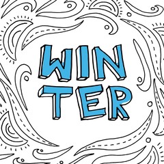 Square size hand-drawn doodle style poster.