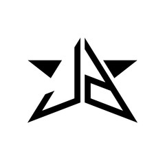 Initial Star Monogram Logo JD