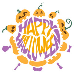 ジャックランタンとシンプルなハロウィーンロゴ3