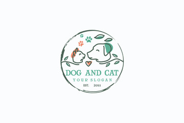 dog and cat logo design vector