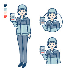 simple delivery woman_Smartphone-cashless