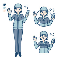 simple delivery woman_smartphone-OK