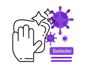 Virus disinfection protocol with gloves and disinfectant