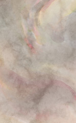 Watercolor abstract painting with pastel colors. Soft color painted illustration of calming composition for poster, wall art, banner, card, book cover or packaging. Modern brush strokes painting.