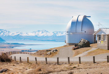 view of the observatory Mt John in Lake Tekapo, New Zealand
